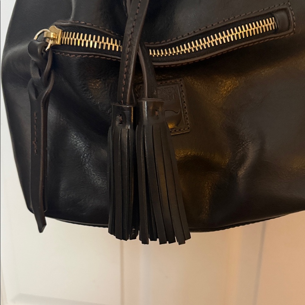 Dooney & Bourke Black Leather Bucket Bag - Picture 3 of 12